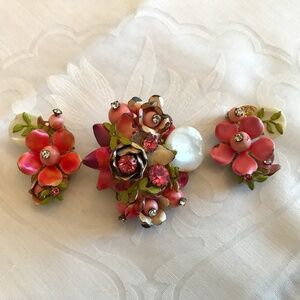 Vintage Brooch and Earrings Set